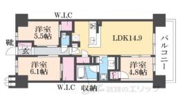 クラッシィハウス京都六地蔵10階間取り図面