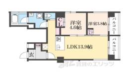 ＶｉｎｅＯａｋ中京区竹屋町計画間取り図面