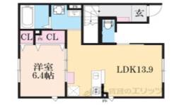 ユアメゾン 白川１間取り図面