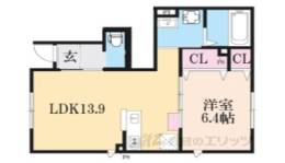 ユアメゾン 白川１間取り図面