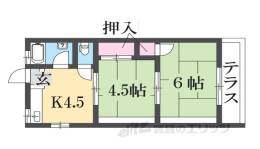 大芝コーポ２間取り図面