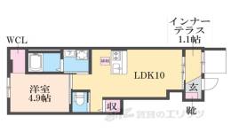 セント・グレース武庫川１間取り図面