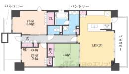 ヴェリテ洛西口ブライト8階間取り図面