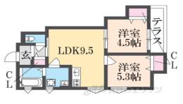 クリエオーレ東園田町１間取り図面