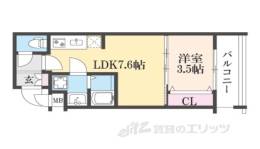 ファステート九条河原町レイヴ間取り図面