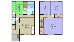 五個荘山本町連棟貸家間取り図面