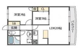 アパルトマン北千里間取り図面