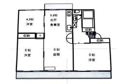 陽和台第三住宅3号棟505号室間取り図面
