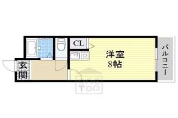 メイプルヴィラ茨木1間取り図面