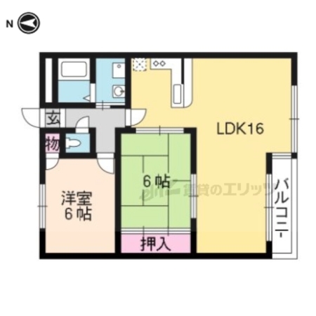 第３７長栄クレメント五条205の間取り