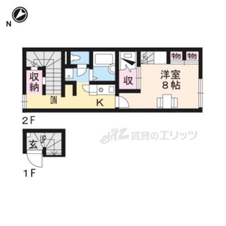レオパレスＲａｋｕｅｎ208の間取り