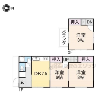京都府亀岡市曽我部町南条北向田（一戸建）の賃貸物件1の間取り